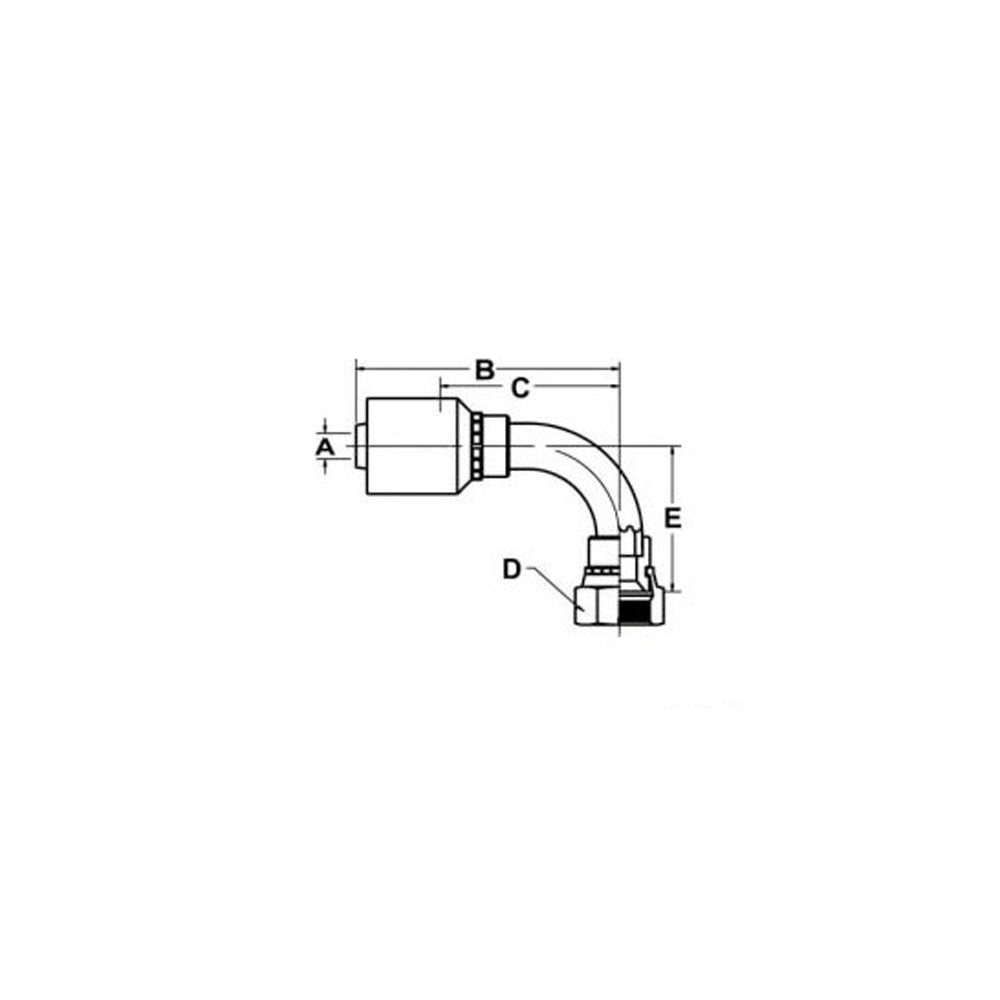 A-FFX90-08-10-W-AI (HW-FFX90) Female "Seal-lok" Swivel 90ï¿½ Elbow