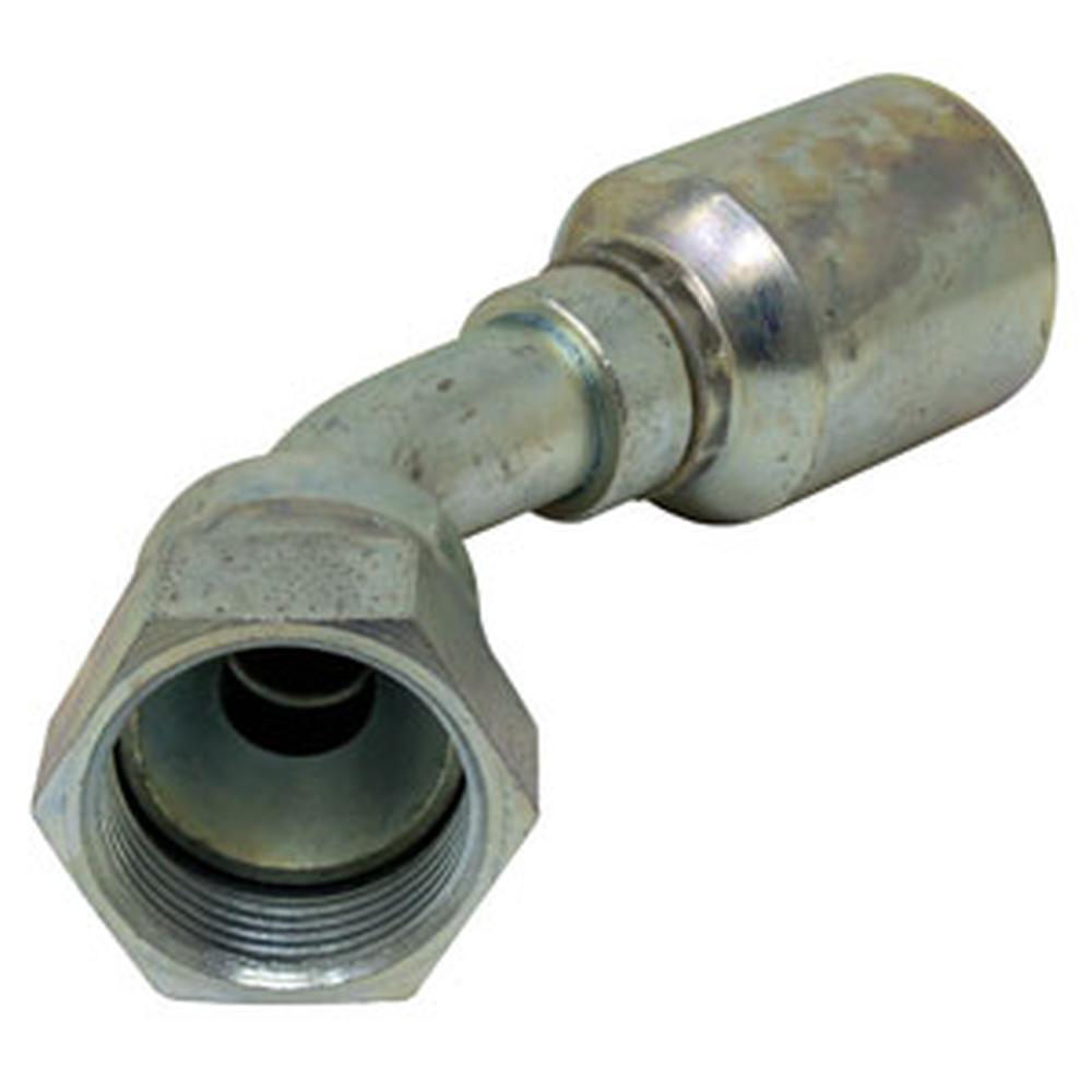 Female JIC 37 Degree - Swivel - 45 Degree Elbow Hydraulic Crimp-On Fitting