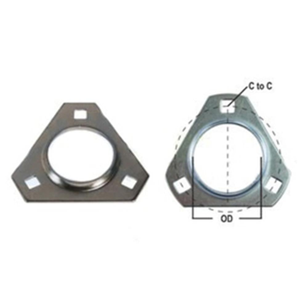 A-FTR372-I-AI Flange Half, Bearing; 3 Bolt Triangular