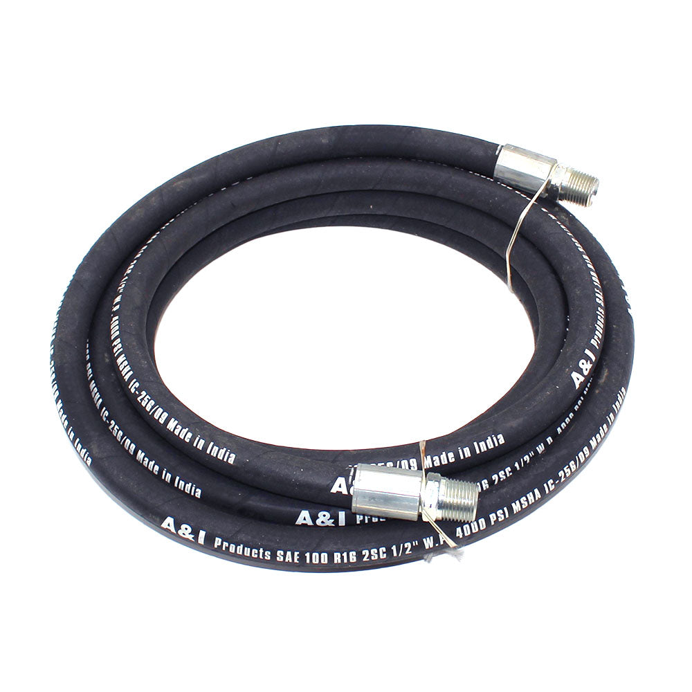 A-PHA2W12192-AI 1/2" Hydraulic Hose Assembly, Rigid x Rigid Male NPT, 192"