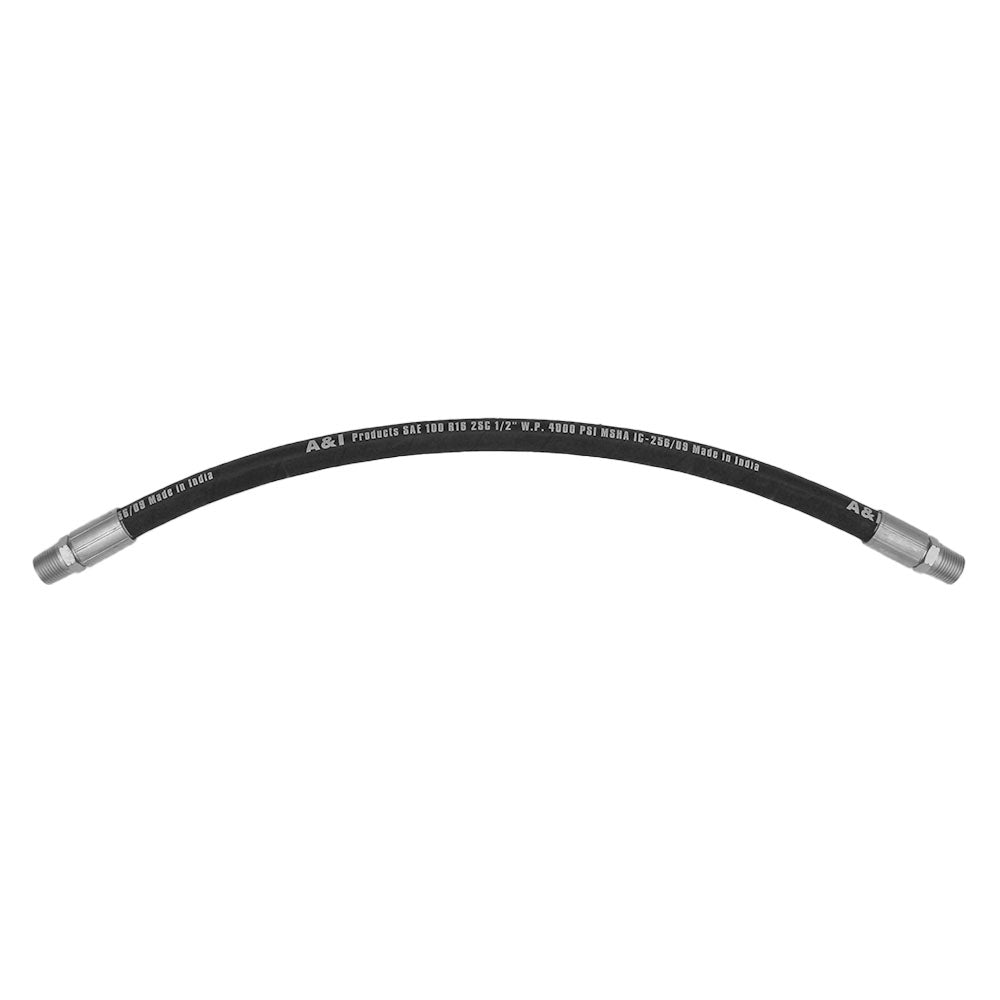 Hydraulic Hose 24" x 1/2" with 1/2" NPT Rigid Male Ends fits Hydraulics