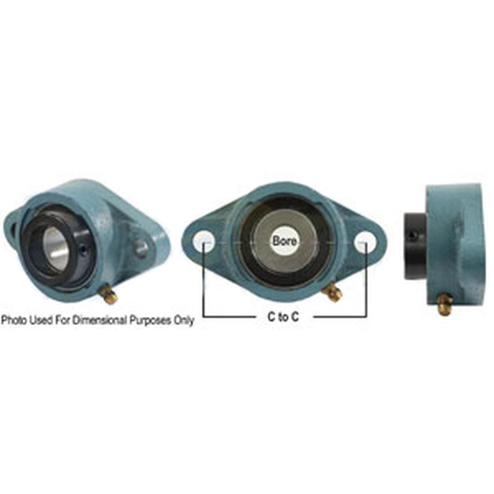 A-WGTZ28-P-AI 2 Bolt Flanged Bearing W/ Lock Collar, Re-Lubricatable