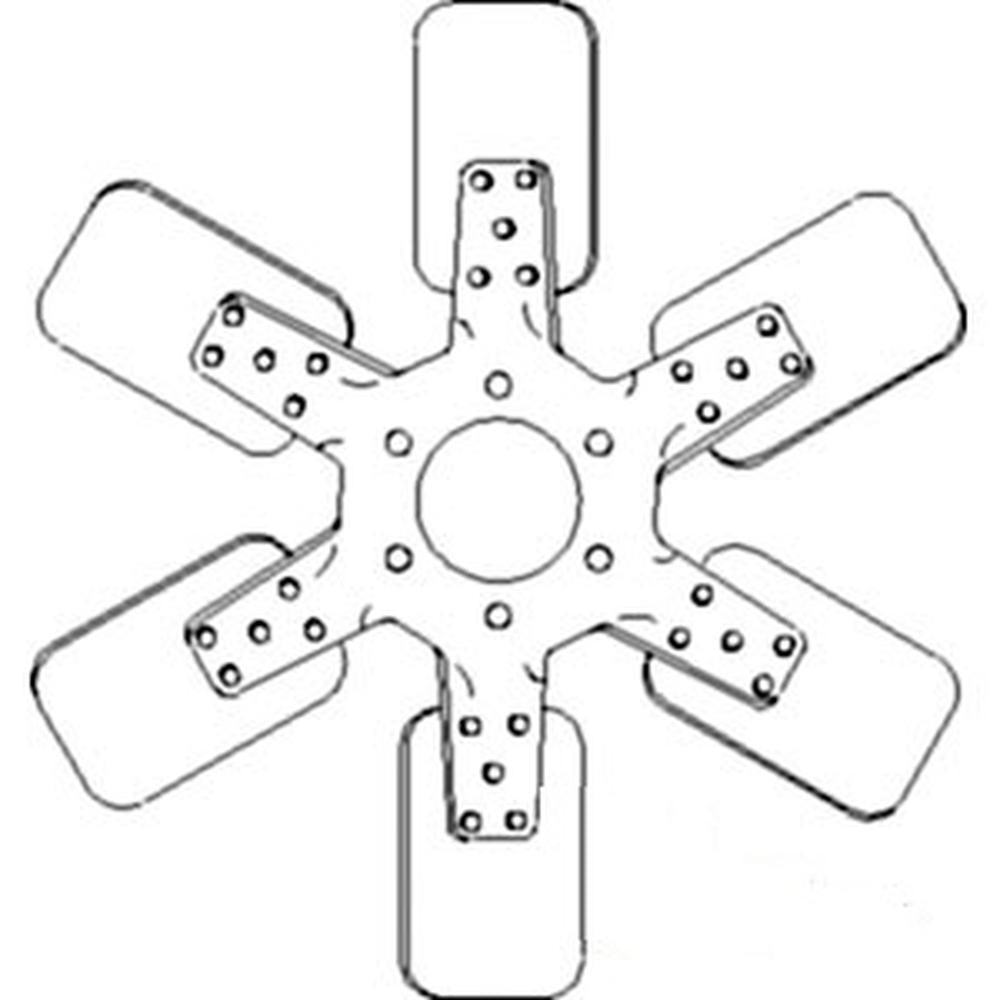 A173728 New 6 Blade Fan Fits Case IH 2806 2856 806 856 2.195" Pilot Hole