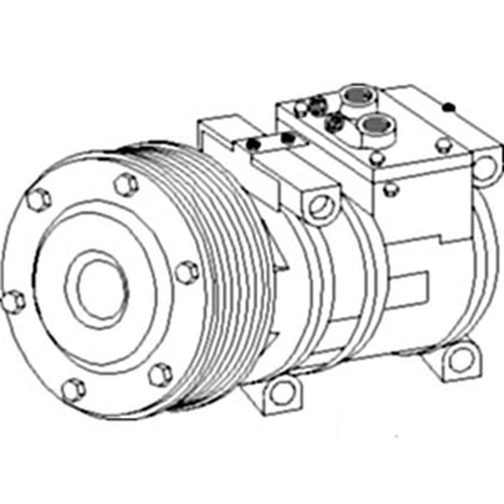 Compressor with Clutch Fits John Deere Replaces 10PA17C