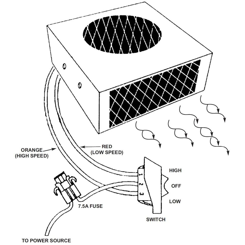 AH500 16,000 Btu Auxiliary Heater- 10 x 10 x 4 - 12 Volt