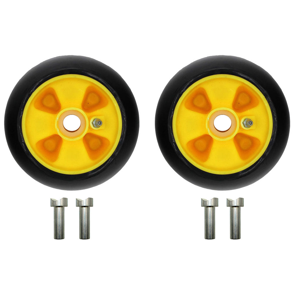 Qty. 2: Yellow Deck Gage Wheel  Fits John Deere Replaces AM115488