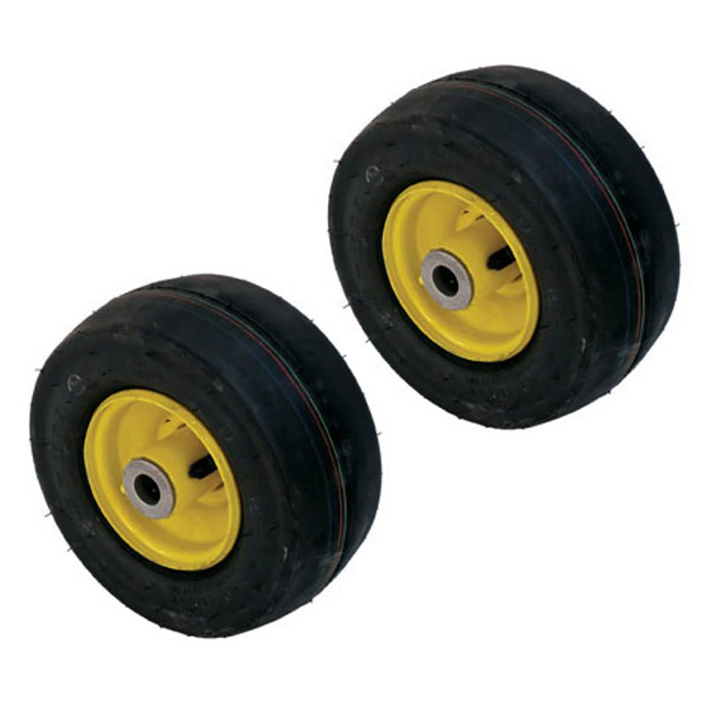 (2) Fits John Deere Mower AM115510 Pneumatic Tire Front Caster Wheel 9x3.50-4