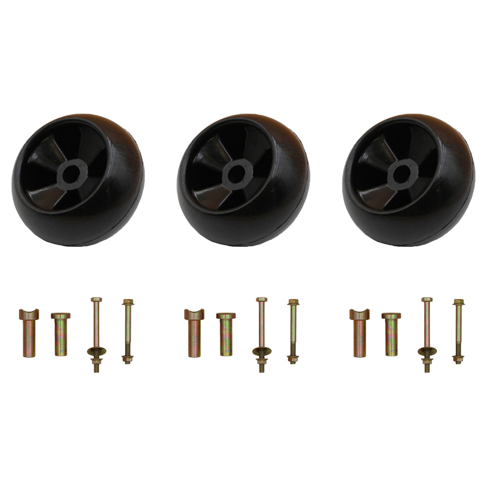 3 Anti Scalp Mower Deck Wheel Roller Kits Fits John Deere AM116299 AM133602
