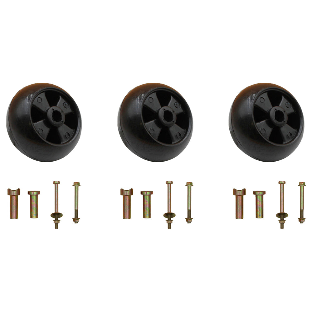 3 Anti Scalp Mower Deck Wheel Roller Kits Fits John Deere AM116299 AM133602