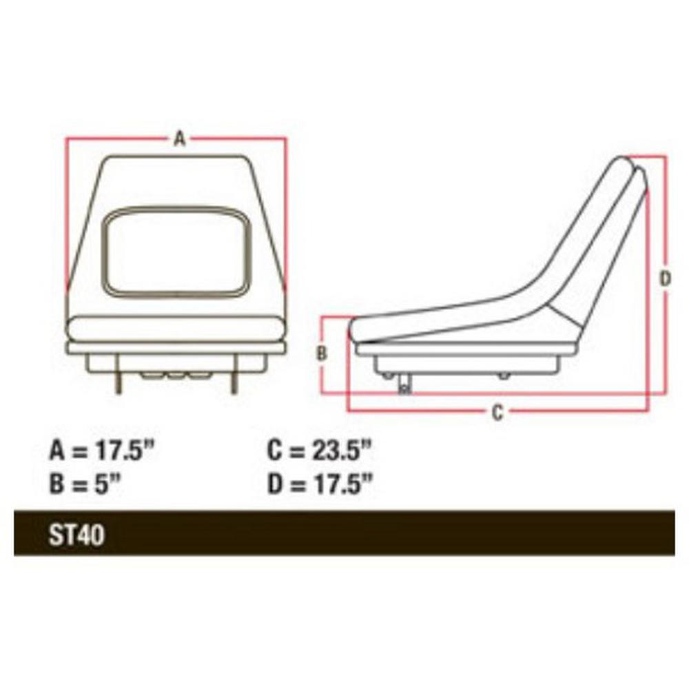AM126865 Seat High Back Yellow Fits John Deere LTR155 LTR166 LT133 LT155 LT166