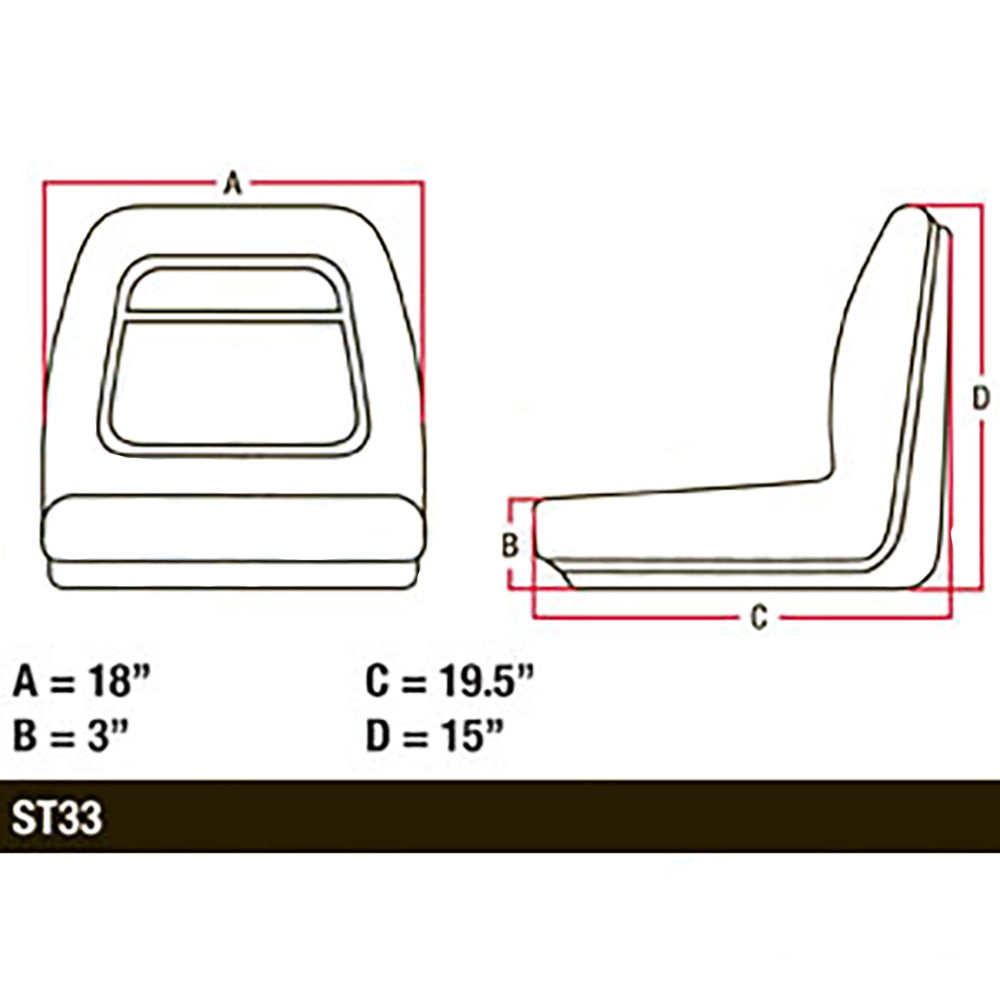 New Seat 15" Yellow Vinyl Fits John Deere AM133476 AM133476