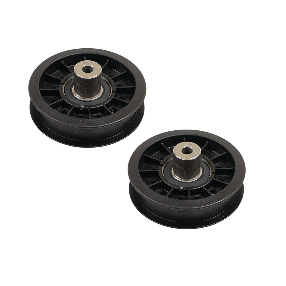 QTY 2: Flat Plastic Idler Pulley
 Fits John Deere Replaces AM134501