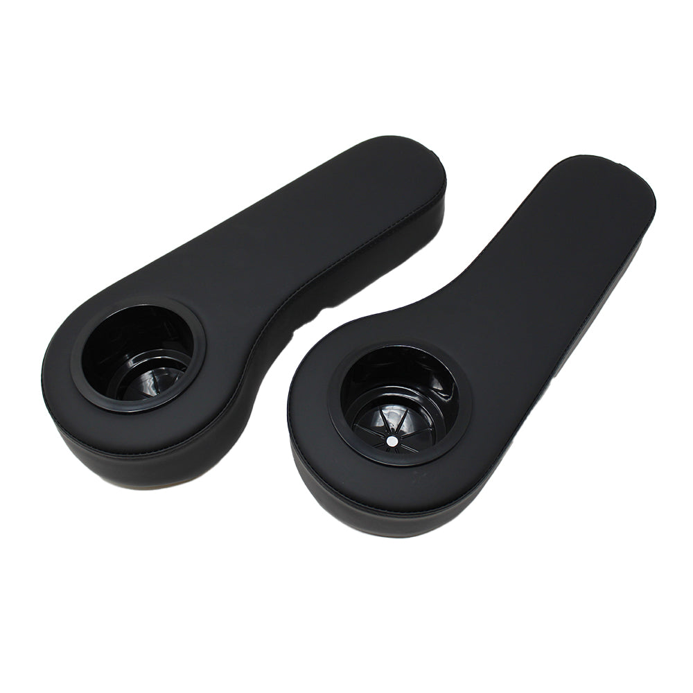 AR-BLK-001 Pair of Rear Seat Armrests w/ Cup Holders Fits Golf Carts