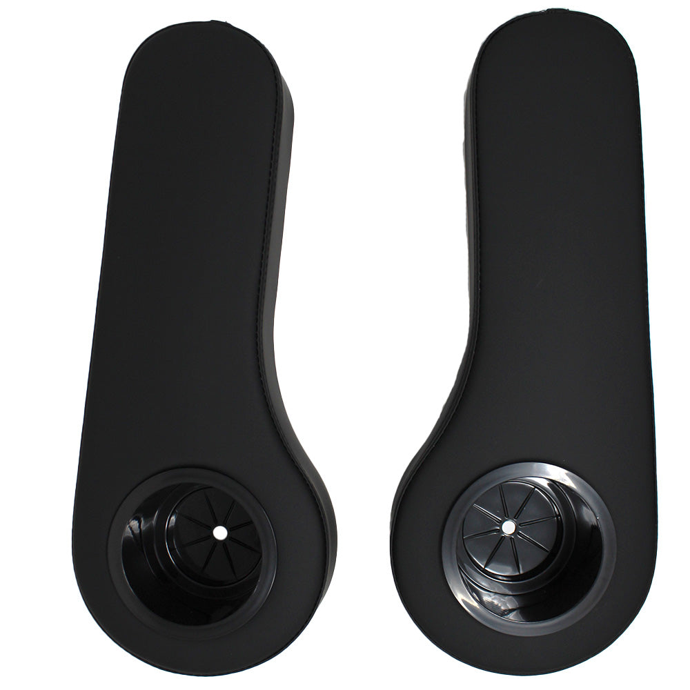 AR-BLK-001 Pair of Rear Seat Armrests w/ Cup Holders Fits Golf Carts