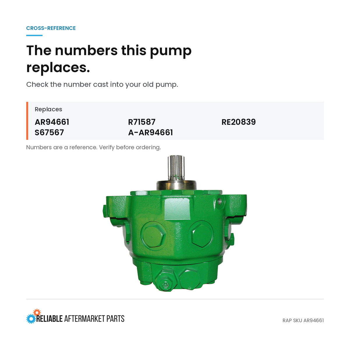 Hydraulic Pump Fits John Deere 4230 4630 4320 4440 4650 4000 4040 4430 4020 4240