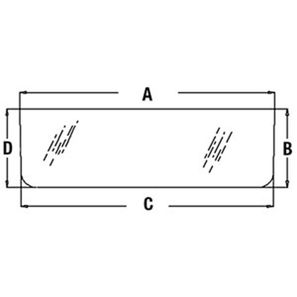 AT87527 Rear, Middle Glass - Fits John Deere