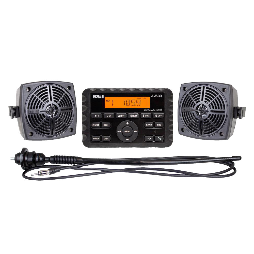 AW-30 Compact Radio Kit with Speakers Bluetooth USB Charging MP3 Playback