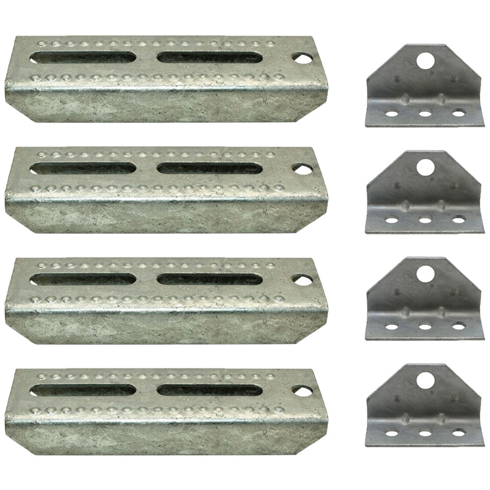 (4)- 8" Boat Trailer Swivel Top Bunk Board Brackets Bolster Galvanized NEW