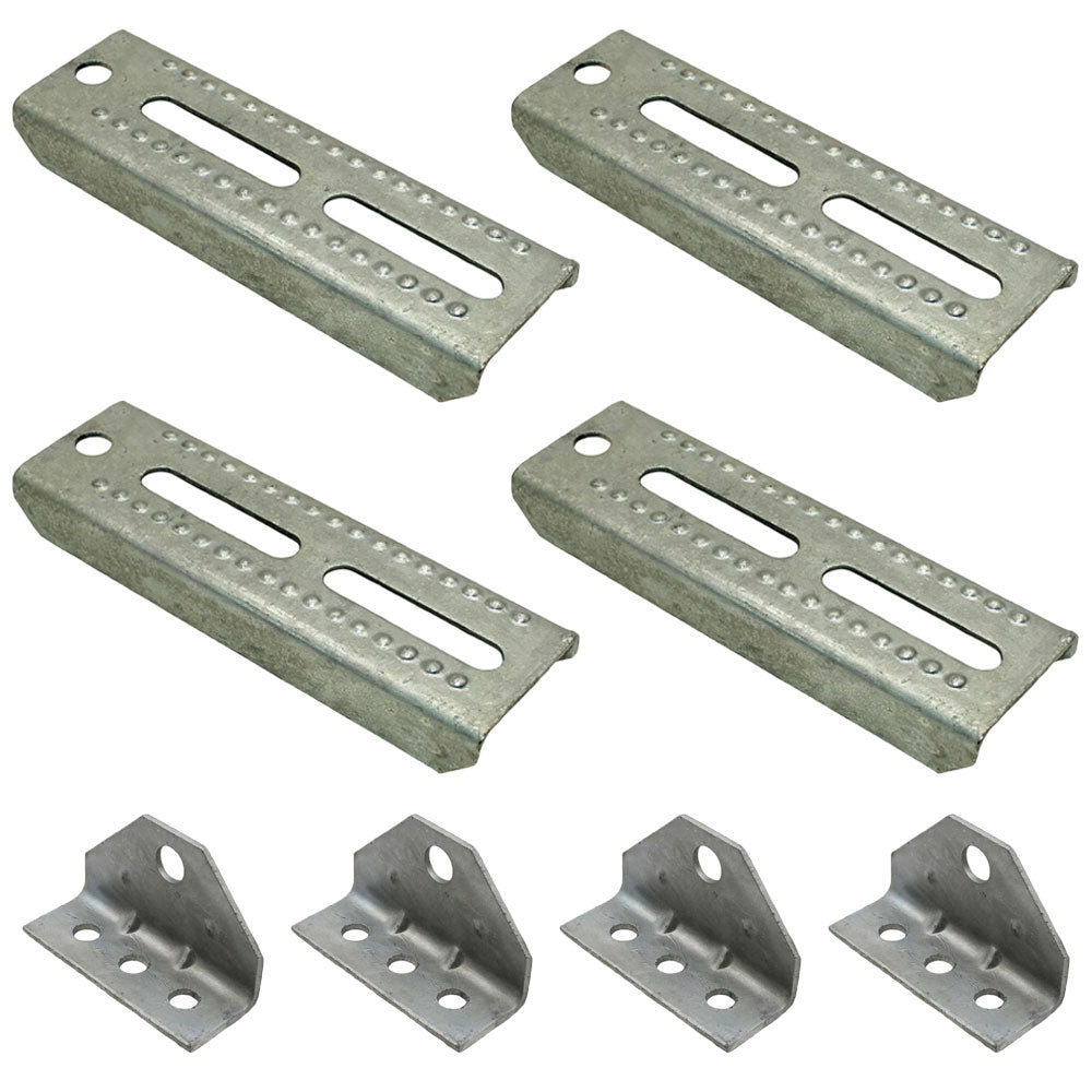 (4) Pontoon Boat Trailer 8" Bolster Bunk Board Adjustable Swivel Bracket Kits
