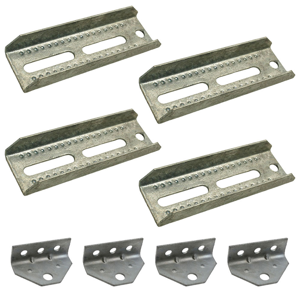 (4)- 8" Boat Trailer Swivel Top Bunk Board Brackets Bolster Galvanized NEW