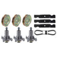 54" Lawn Tractor Mower Deck Rebuild Kit Spindles Blades Fits Husqvarna LGT2554
