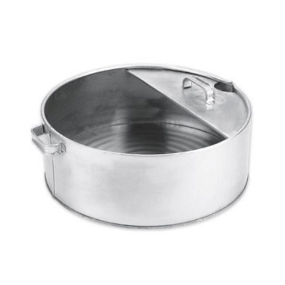 6-Gallon Heavy Duty Galvanized Drain Pan w/ Spout 6" Deep - 19" Diameter