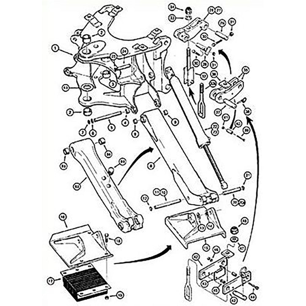 Hydraulic Cylinder - Stabilizer Right Hand Fits Case 850B 580C 850C G101180