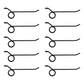 Ten Rake Teeth 7.25" Tine x 1.937" Coil OD MF-1C Wire Fits Massey Ferguson