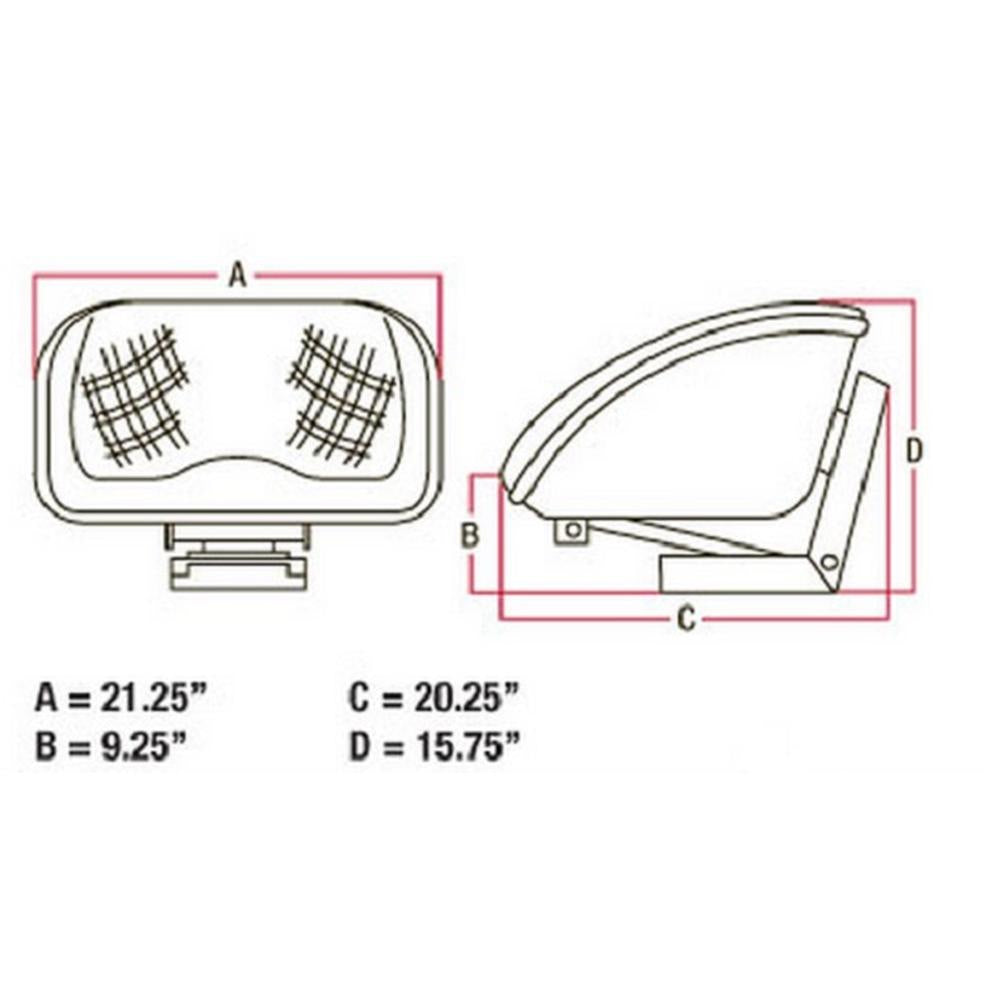 BS100BL Black Bucket Style Seat For Hesston & Universal Use