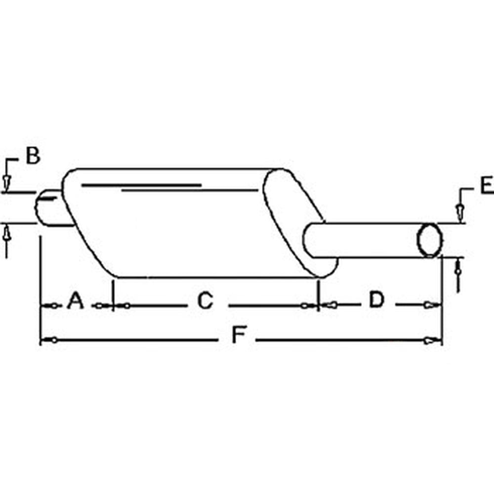 C5NN5230AR Muffler Vertical Mount Fits Ford New Holland Tractor 2000 3000 4