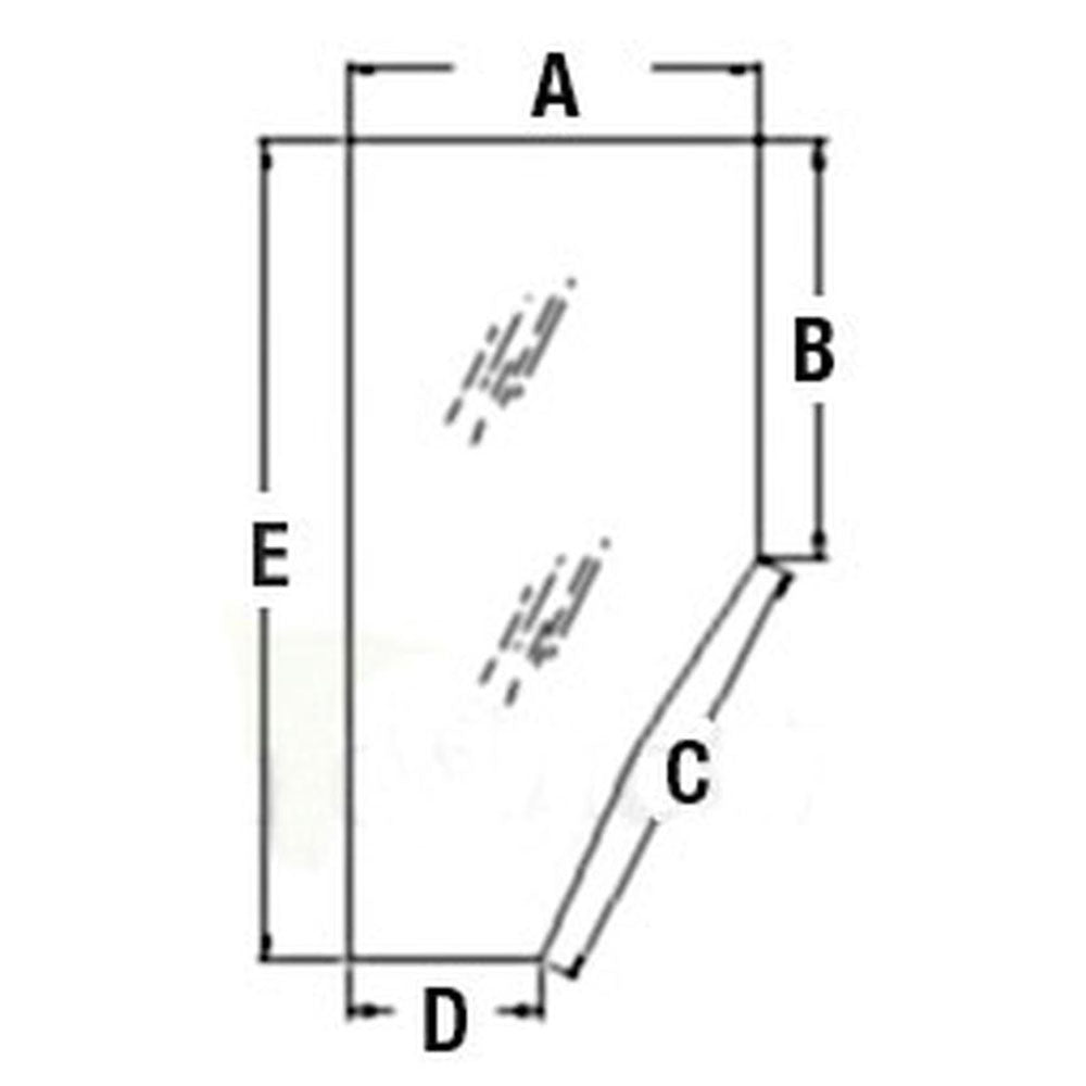 Left Hand Door Glass Fits Kubota M9000(2WD s M105 M105S M4900 M5700 M6800 M8200