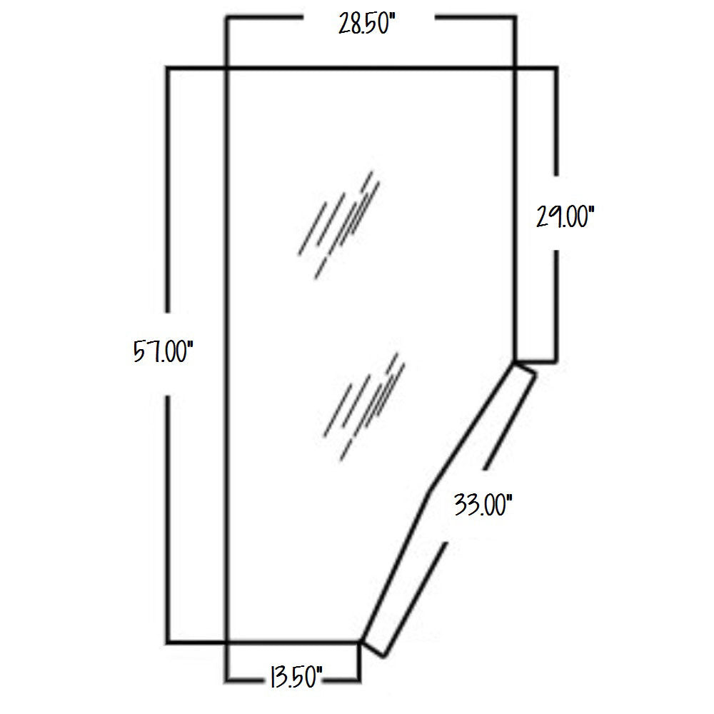 Left Hand Door Glass Fits Kubota M9000(2WD s M105 M105S M4900 M5700 M6800 M8200
