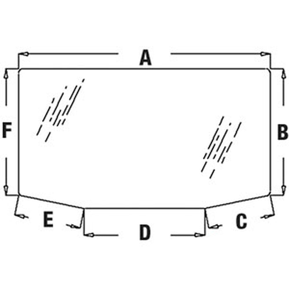 WN-R127903-PEX Glass, Rear Fits John Deere 7720 7820 7920 8100 s/n 5157- 8100T