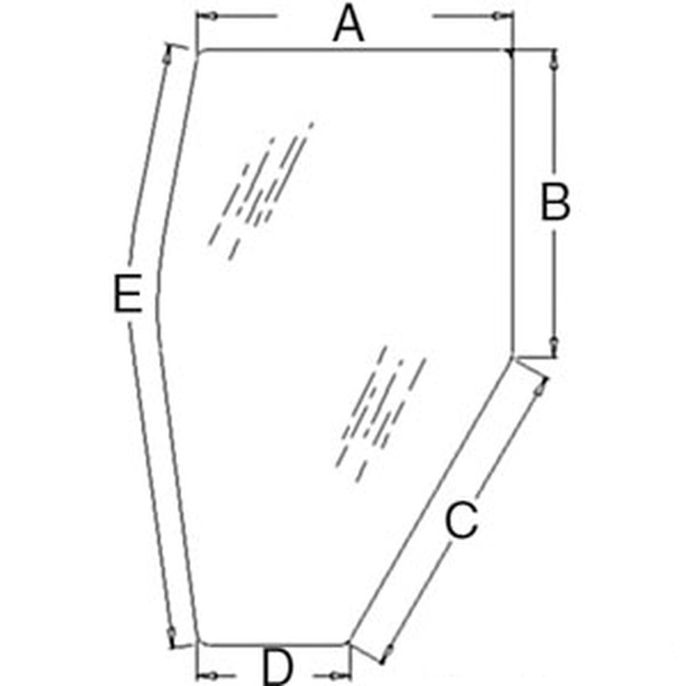A-3A751-70770 LH Tinted Door Glass - Fits Kubota