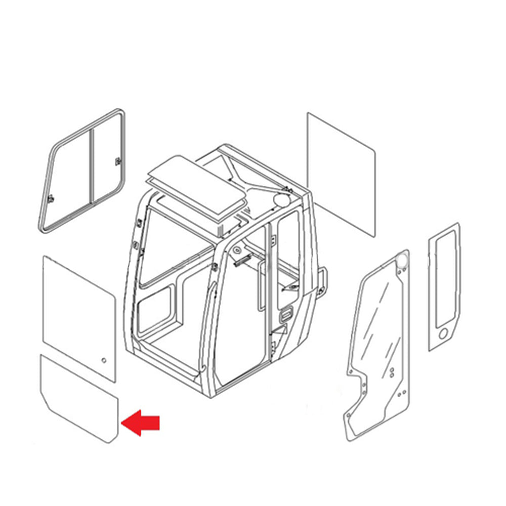 Front Lower Glass Fits Takeuchi Replaces 03786-07104