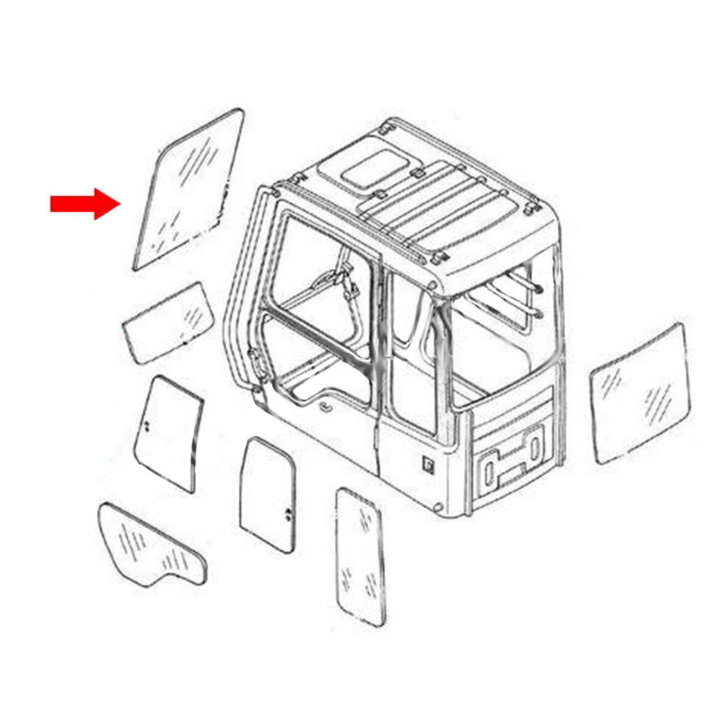 11205633 Front Upper Cab Glass Fits Volvo Excavator EC160C EC210C EC240C