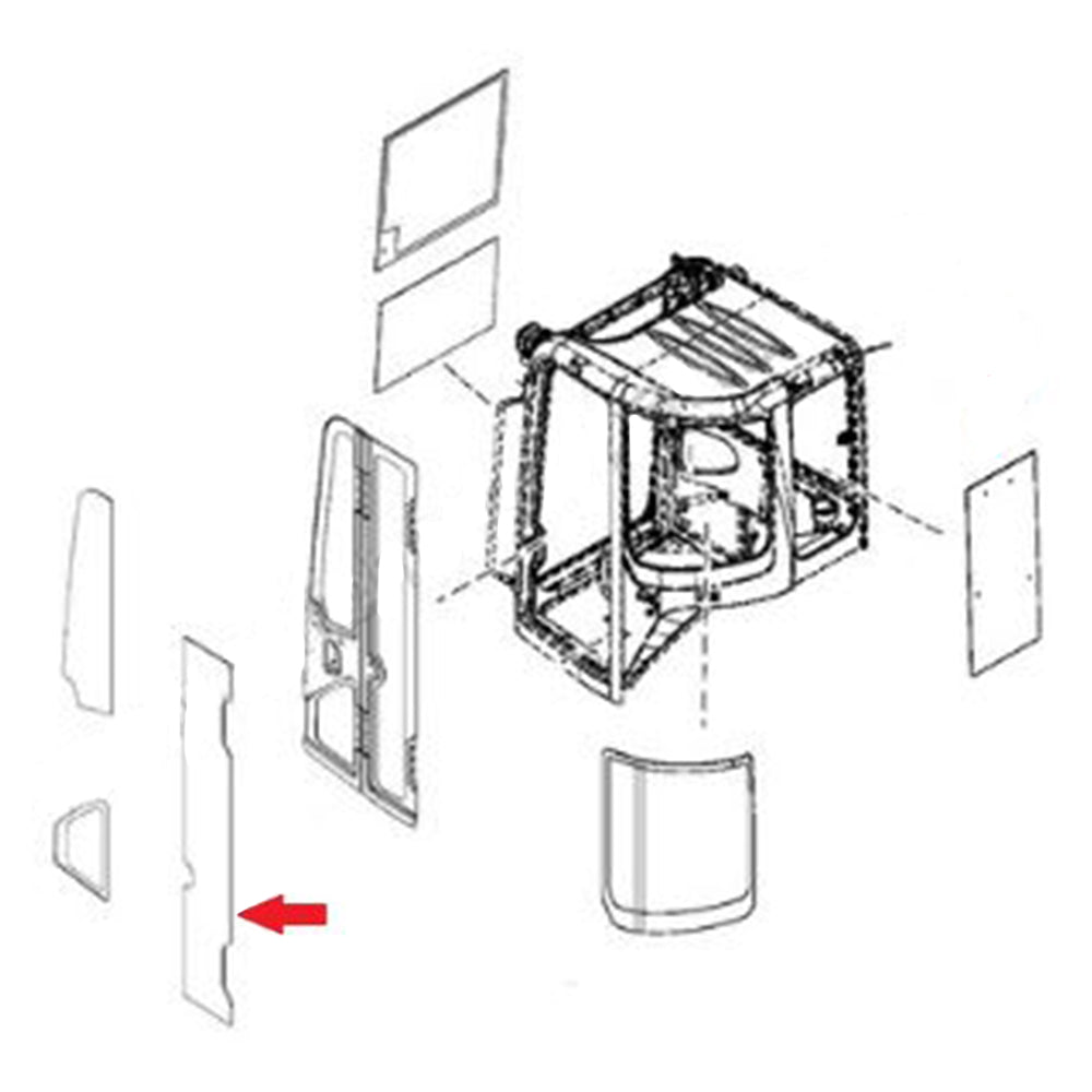 D Series Rear Door Windowpane Glass Fits John Deere Replaces 4635163