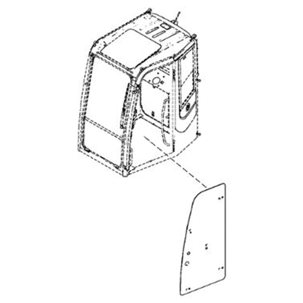 4684428 Cab Door Window Glass Fits John Deere Excavator 85D 85G