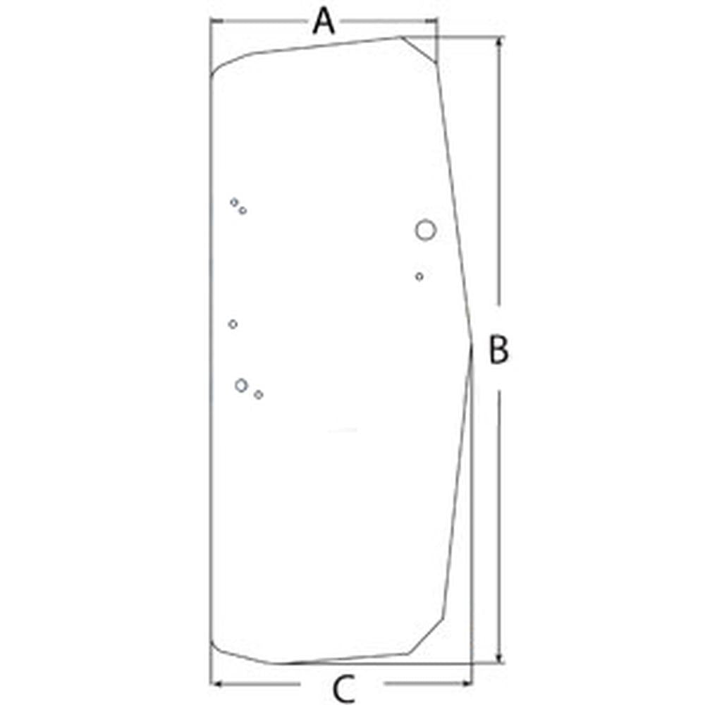 Cab Glass Door RH Fits John Deere 650J 450J 750J 550J 850J 700J T205160