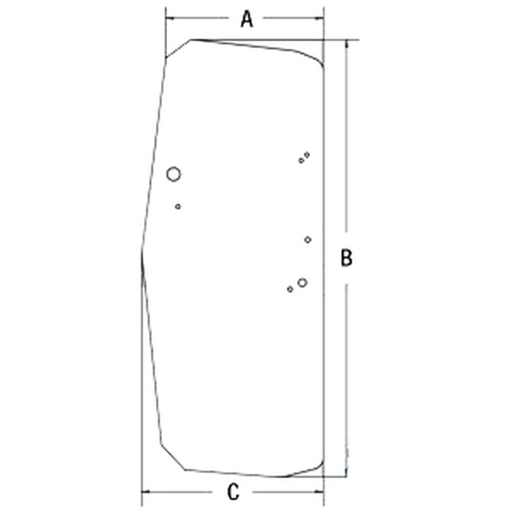 T205205 Cab Window Glass Fits John Deere Crawler Dozer Models 450J 550J 650J 700