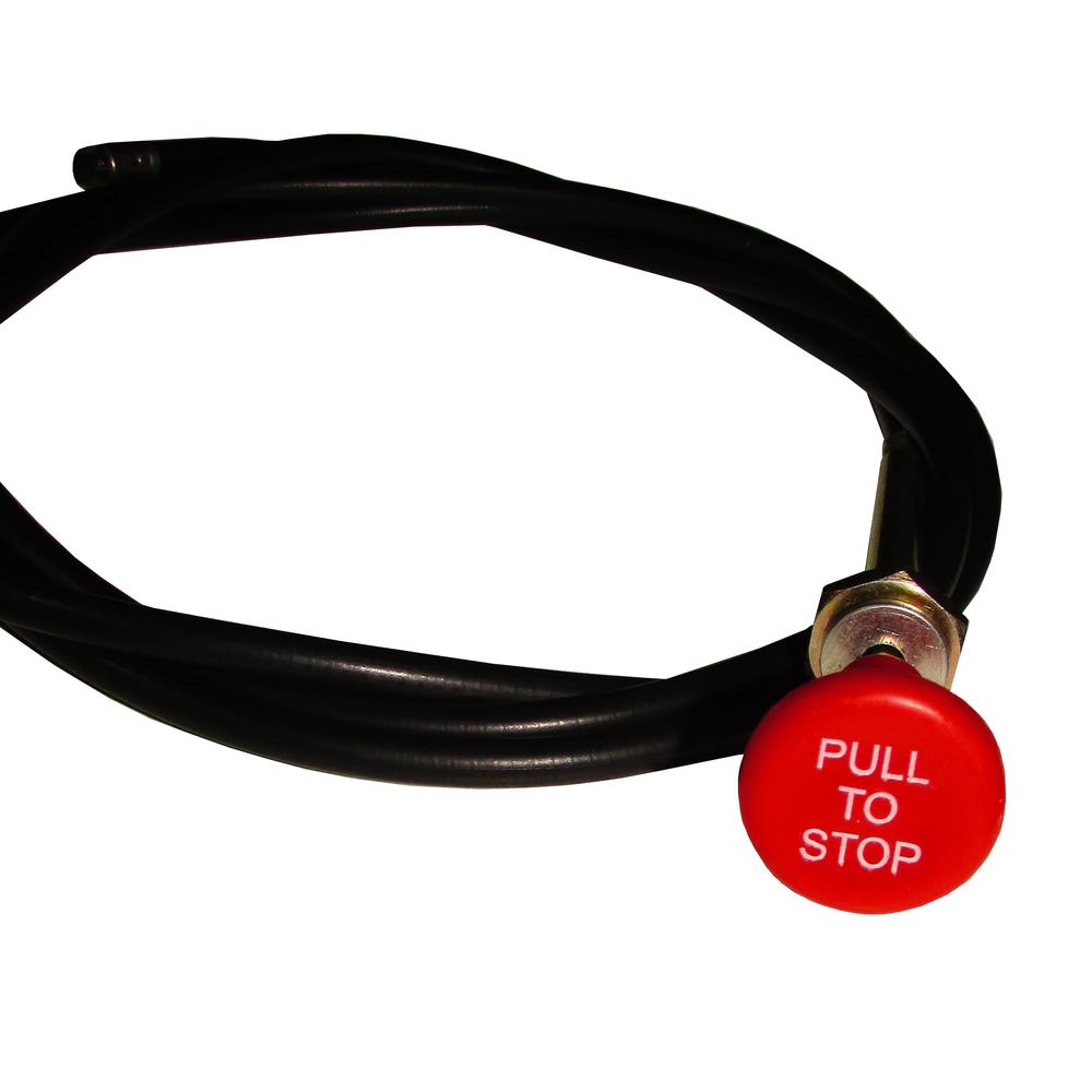 Stop / Choke Cable - 72" Red Knob w/ White Letters - Universal Fit for Tractors