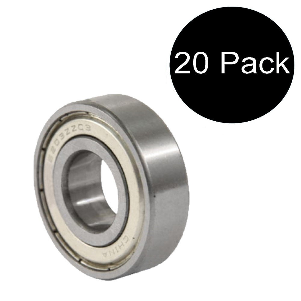 6203-ZZ Ball Bearing Dual Sided Metal Shielded Deep Groove (20PCS)