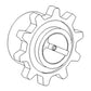WN-H159613-PEX Feeder House, Feeder Chain, Sprocket Fits John Deere CTS II 9410