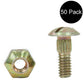 QTY 50: Grain Head Cutter Bar Knife Section Nuts and Bolts Fits Ford/New Holland