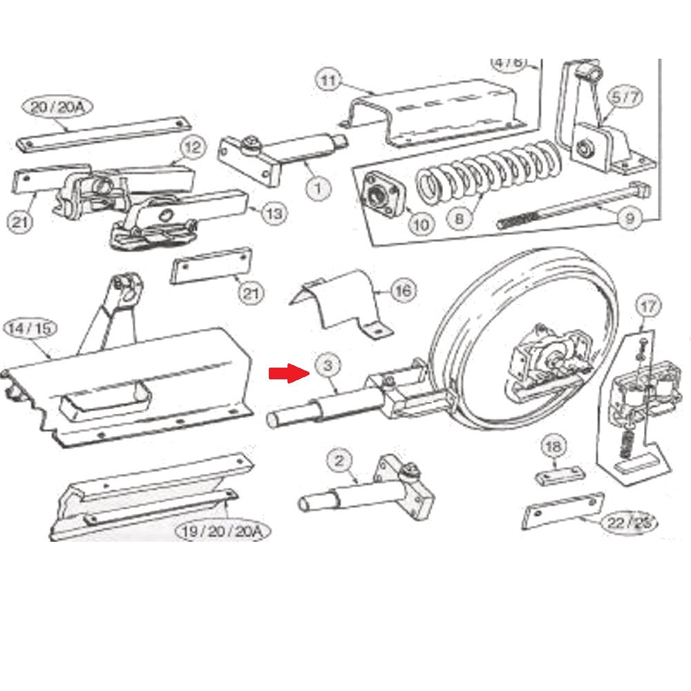 R51909 Track Adjuster Assembly Fits Case 450B, 450C, 455, 455B, 455C