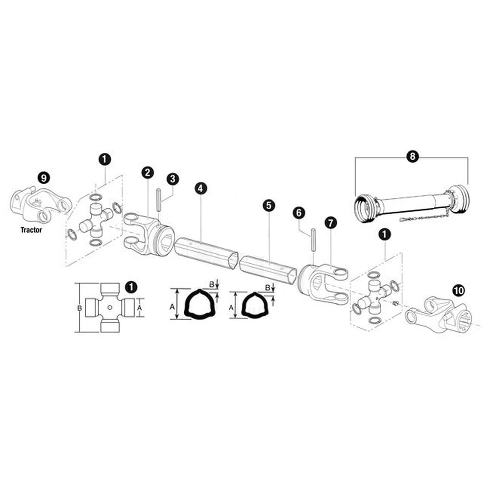 Driveline PTO Shaft Assembly Fits Bondioli & Pavesi Replaces CS12111