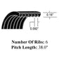 Poly Belt Fits Craftsman C-BT-222 Porter Cable Air Compressor