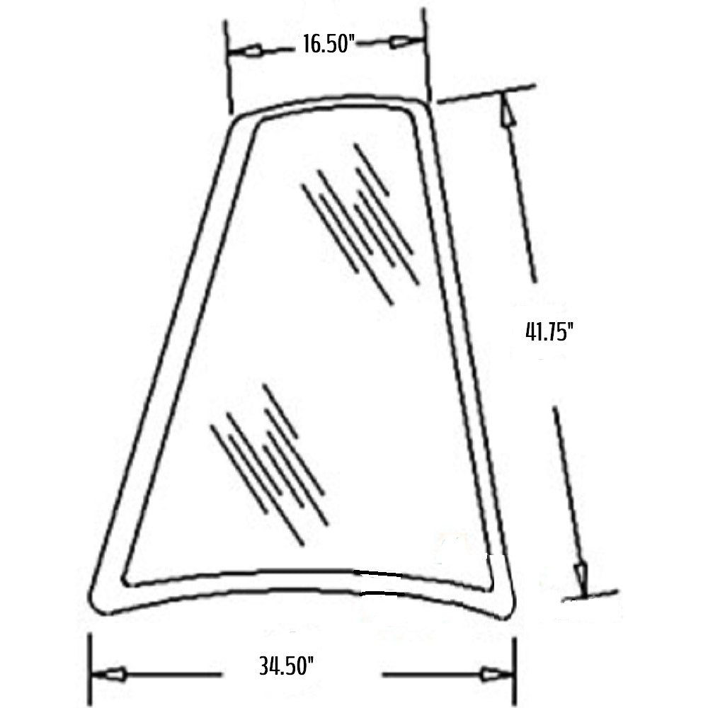 Cab Glass Rear Quarter - Right Hand Fits Case 580M 580L 580 Super L 580 Super M