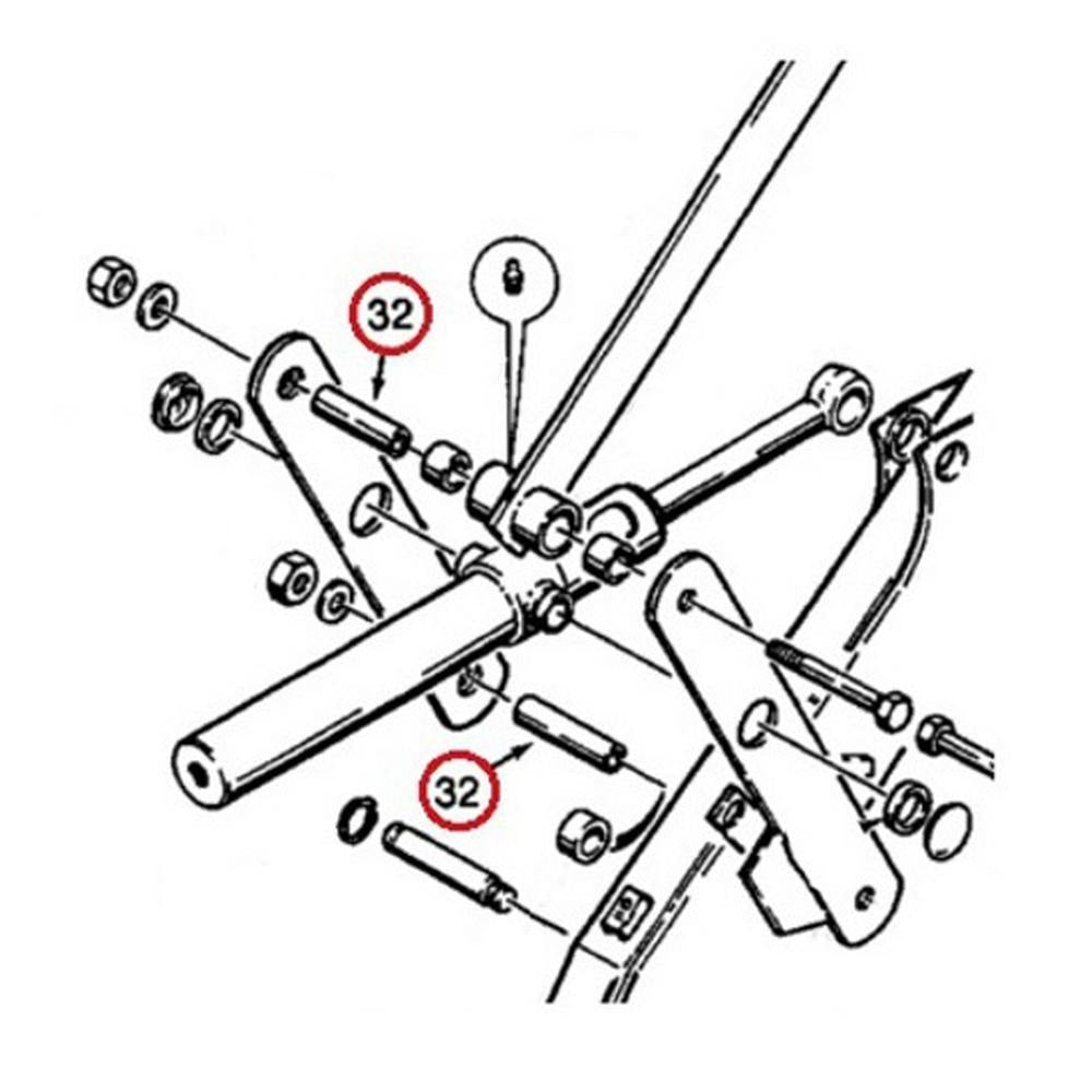 D132076 Bushing Cylinder Link Fits Case 580K, 580SK Loader Pins & Bushings