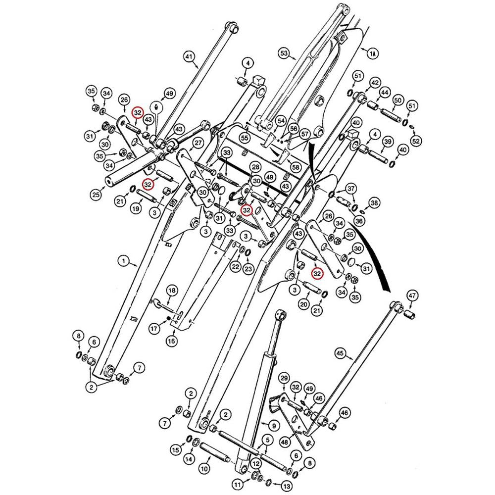 D132076 Bushing Cylinder Link Fits Case 580K, 580SK Loader Pins & Bushings